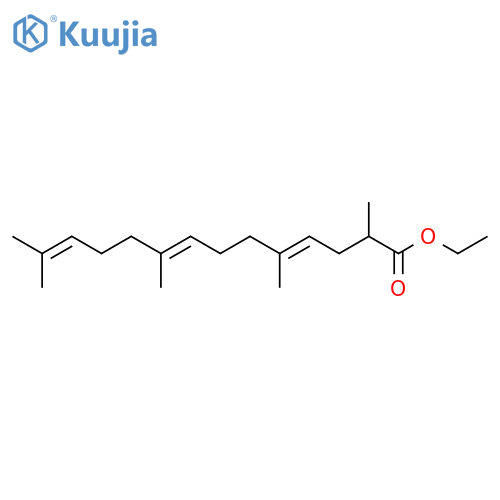 4,8,12-Tetradecatrienoic acid, 2,5,9,13-tetramethyl-, ethyl ester, (E,E)- structure