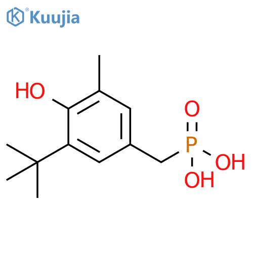 Phosphonic acid,[[3-(1,1-dimethylethyl)-4-hydroxy-5-methylphenyl]methyl]- structure