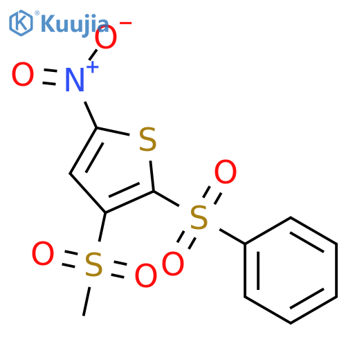 Thiophene, 3-(methylsulfonyl)-5-nitro-2-(phenylsulfonyl)- structure
