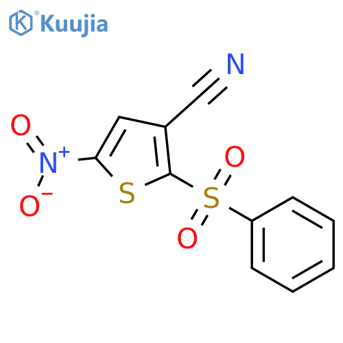 3-Thiophenecarbonitrile, 5-nitro-2-(phenylsulfonyl)- structure