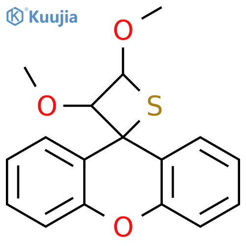 Spiro[thietane-2,9'-[9H]xanthene], 3,4-dimethoxy-, trans- structure