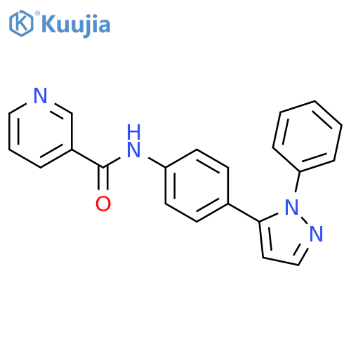 3-Pyridinecarboxamide, N-[4-(1-phenyl-1H-pyrazol-5-yl)phenyl]- structure