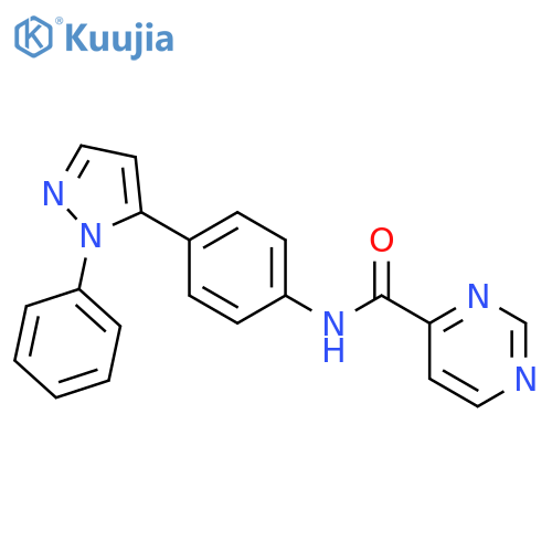 4-Pyrimidinecarboxamide, N-[4-(1-phenyl-1H-pyrazol-5-yl)phenyl]- structure