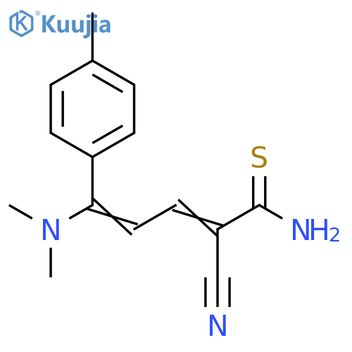 2,4-Pentadienethioamide, 2-cyano-5-(dimethylamino)-5-(4-methylphenyl)- structure