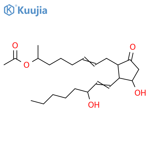 Cyclopentanone,2-[7-(acetyloxy)-2-octenyl]-4-hydroxy-3-(3-hydroxy-1-octenyl)- structure