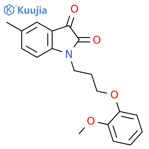 1-3-(2-methoxyphenoxy)propyl-5-methyl-2,3-dihydro-1H-indole-2,3-dione structure