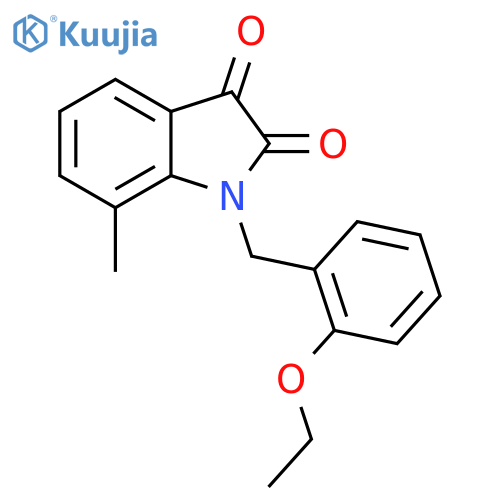 1-(2-ethoxyphenyl)methyl-7-methyl-2,3-dihydro-1H-indole-2,3-dione structure