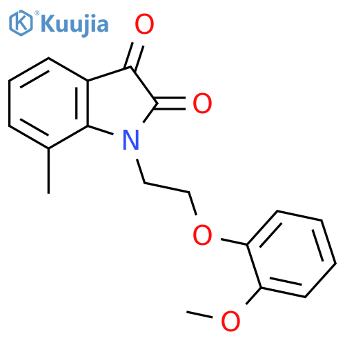 1-2-(2-methoxyphenoxy)ethyl-7-methyl-2,3-dihydro-1H-indole-2,3-dione structure