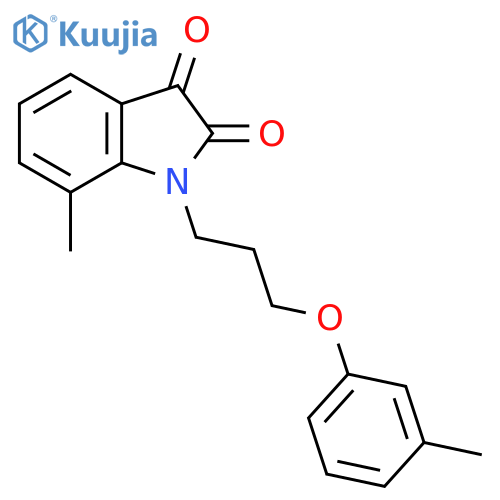 7-methyl-1-3-(3-methylphenoxy)propyl-2,3-dihydro-1H-indole-2,3-dione structure