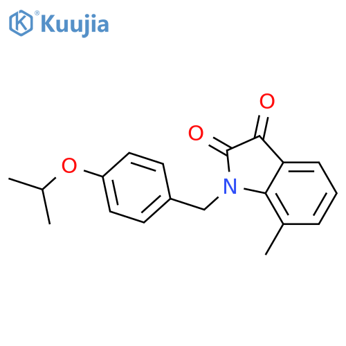 7-methyl-1-{4-(propan-2-yloxy)phenylmethyl}-2,3-dihydro-1H-indole-2,3-dione structure