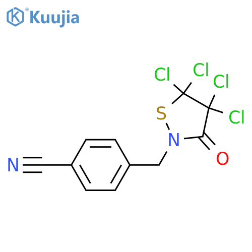 Benzonitrile, 4-[(4,4,5,5-tetrachloro-3-oxo-2-isothiazolidinyl)methyl]- structure