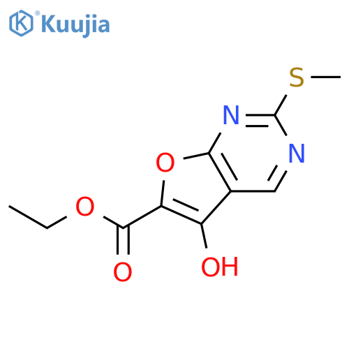 5-Hydroxy-2-methylsulfanylfuro2,3-dpyrimidine-6-carboxylicacid ethylester structure