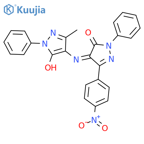 3H-Pyrazol-3-one, 2,4-dihydro-4-[(5-hydroxy-3-methyl-1-phenyl-1H-pyrazol-4-yl)imino]-5-(4-nitrophenyl)-2-phenyl-, (Z)- (9CI) structure