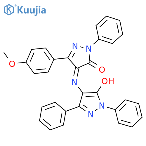 3H-Pyrazol-3-one,2,4-dihydro-4-[(5-hydroxy-1,3-diphenyl-1H-pyrazol-4-yl)imino]-5-(4-methoxyphenyl)-2-phenyl-, (Z)- structure