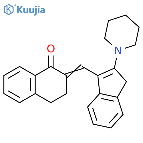 1(2H)-Naphthalenone,3,4-dihydro-2-[[2-(1-piperidinyl)-1H-inden-3-yl]methylene]- structure