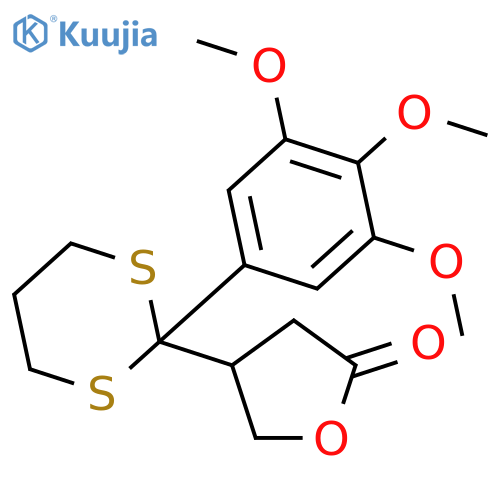 2(3H)-Furanone, dihydro-4-[2-(3,4,5-trimethoxyphenyl)-1,3-dithian-2-yl]- structure