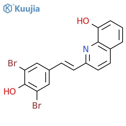 8-QUINOLINOL, 2-[(1E)-2-(3,5-DIBROMO-4-HYDROXYPHENYL)ETHENYL]- structure