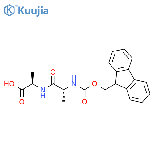 (2R)-2-(2R)-2-({(9H-fluoren-9-yl)methoxycarbonyl}amino)propanamidopropanoic acid structure