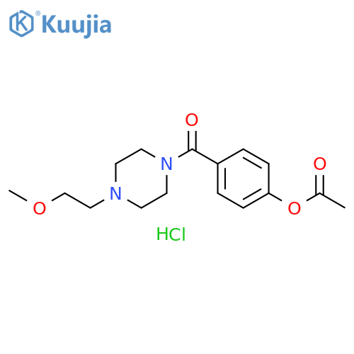 Methanone, [4-(acetyloxy)phenyl][4-(2-methoxyethyl)-1-piperazinyl]-, hydrochloride (1:1) structure