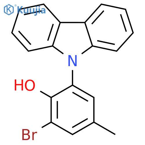 Phenol, 2-bromo-6-(9H-carbazol-9-yl)-4-methyl- structure