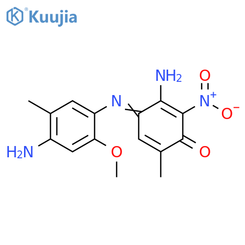 2,5-Cyclohexadien-1-one, 3-amino-4-[(4-amino-2-methoxy-5-methylphenyl)imino]-6-methyl-2-nitro- structure