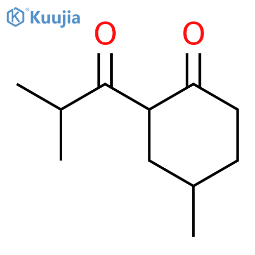 4-methyl-2-(2-methylpropanoyl)cyclohexan-1-one structure