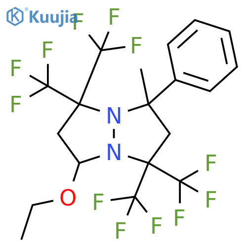 1H,5H-Pyrazolo[1,2-a]pyrazole, 7-ethoxytetrahydro-3-methyl-3-phenyl-1,1,5,5-tetrakis(trifluoromethyl)- structure