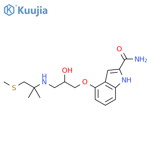 1H-Indole-2-carboxamide,4-[3-[[1,1-dimethyl-2-(methylthio)ethyl]amino]-2-hydroxypropoxy]- structure