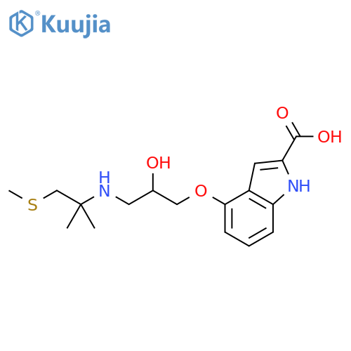 1H-Indole-2-carboxylic acid,4-[3-[[1,1-dimethyl-2-(methylthio)ethyl]amino]-2-hydroxypropoxy]- structure