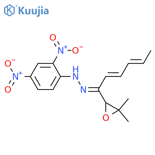 2,4-Hexadien-1-one, 1-(3,3-dimethyl-2-oxiranyl)-, 2-(2,4-dinitrophenyl)hydrazone structure