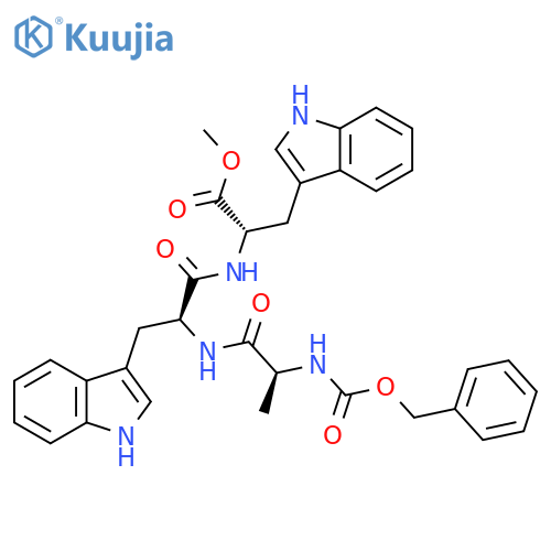 L-Tryptophan, N-[N-[N-[(phenylmethoxy)carbonyl]-L-alanyl]-L-tryptophyl]-, methyl ester (9CI) structure