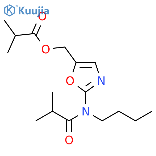 Propanoic acid, 2-methyl-,[2-[butyl(2-methyl-1-oxopropyl)amino]-5-oxazolyl]methyl ester structure