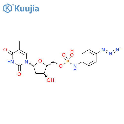 Thymidine, 5'-[hydrogen (4-azidophenyl)phosphoramidate] (9CI) structure