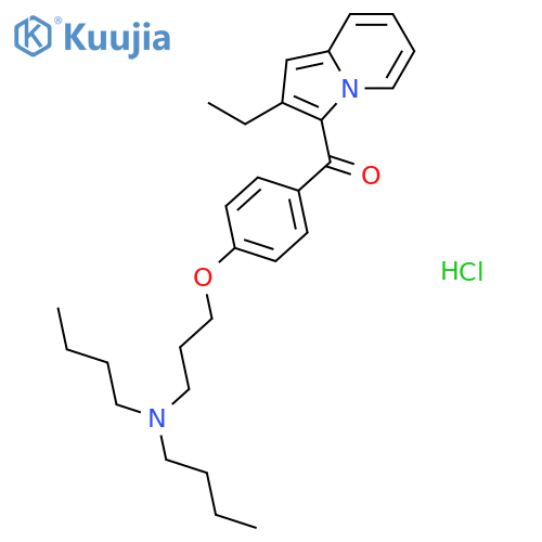 Methanone,[4-[3-(dibutylamino)propoxy]phenyl](2-ethyl-3-indolizinyl)-, hydrochloride(1:1) structure