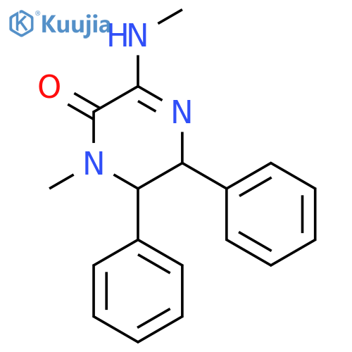 2(1H)-Pyrazinone, 5,6-dihydro-1-methyl-3-(methylamino)-5,6-diphenyl- structure