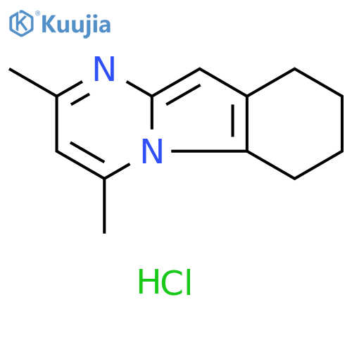 Pyrimido[1,2-a]indole, 6,7,8,9-tetrahydro-2,4-dimethyl-, hydrochloride (1:1) structure