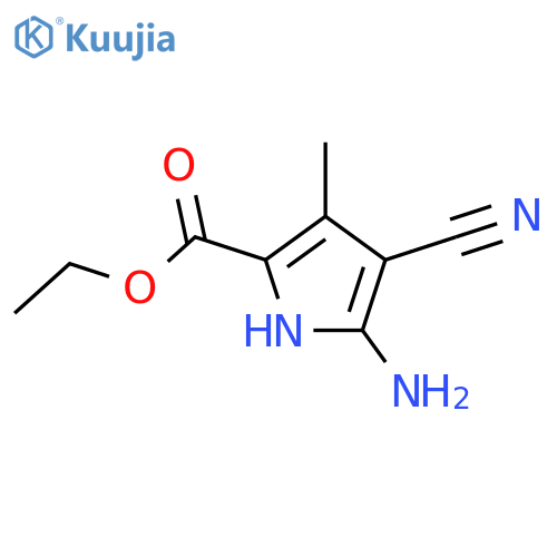 1H-Pyrrole-2-carboxylic acid, 5-amino-4-cyano-3-methyl-, ethyl ester structure