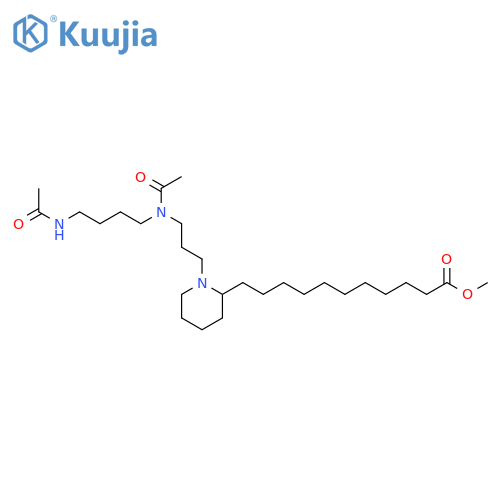 2-Piperidineundecanoic acid, 1-[3-[acetyl[4-(acetylamino)butyl]amino]propyl]-, methyl ester structure