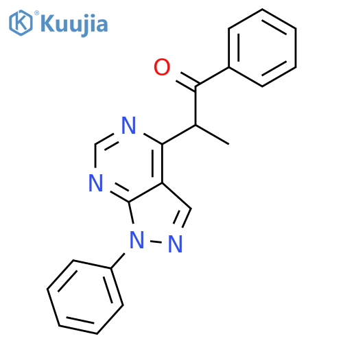 1-Propanone, 1-phenyl-2-(1-phenyl-1H-pyrazolo[3,4-d]pyrimidin-4-yl)- structure