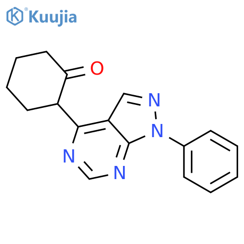 Cyclohexanone, 2-(1-phenyl-1H-pyrazolo[3,4-d]pyrimidin-4-yl)- structure