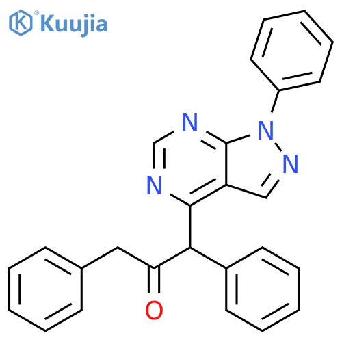 2-Propanone,1,3-diphenyl-1-(1-phenyl-1H-pyrazolo[3,4-d]pyrimidin-4-yl)- structure