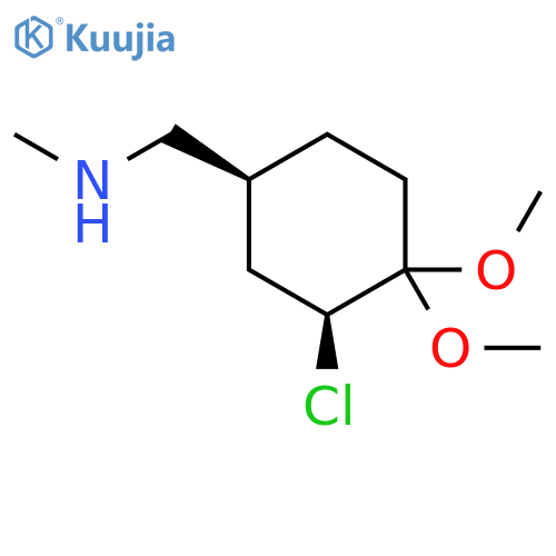Cyclohexanemethanamine, 3-chloro-4,4-dimethoxy-N-methyl-, cis- structure