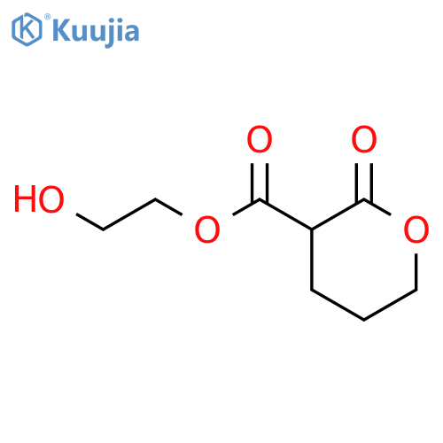 2H-Pyran-3-carboxylic acid, tetrahydro-2-oxo-, 2-hydroxyethyl ester structure
