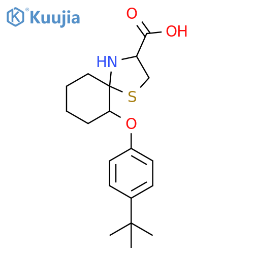 1-Thia-4-azaspiro[4.5]decane-3-carboxylic acid,6-[4-(1,1-dimethylethyl)phenoxy]- structure