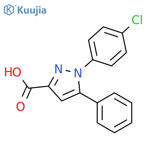 1H-Pyrazole-3-carboxylic acid, 1-(4-chlorophenyl)-5-phenyl- structure