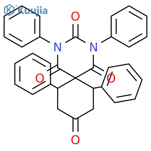 2,4-Diazaspiro[5.5]undecane-1,3,5,9-tetrone, 2,4,7,11-tetraphenyl-, cis- structure