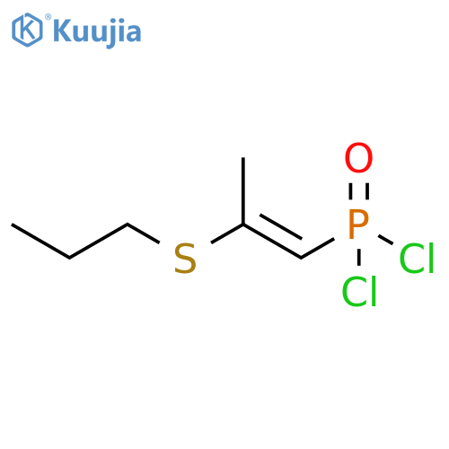 Phosphonic dichloride, [(1E)-2-(propylthio)-1-propenyl]- (9CI) structure