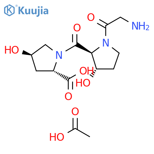 L-Proline, 1-(1-glycyl-trans-3-hydroxy-L-prolyl)-4-hydroxy-, trans-, monoacetate (salt) (9CI) structure