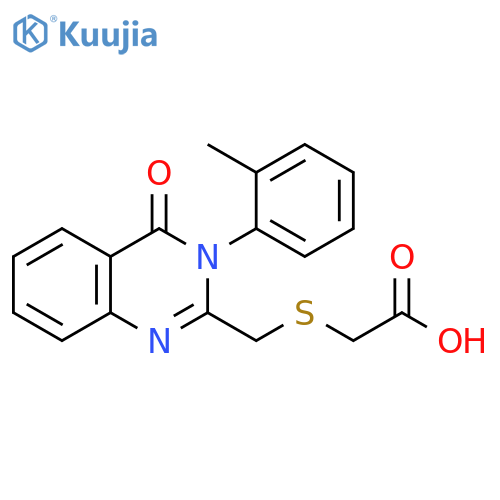 Acetic acid,[[[3,4-dihydro-3-(2-methylphenyl)-4-oxo-2-quinazolinyl]methyl]thio]- structure