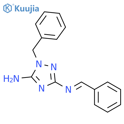 1H-1,2,4-TRIAZOLE-3,5-DIAMINE, 1-(PHENYLMETHYL)-N3-(PHENYLMETHYLENE)- structure